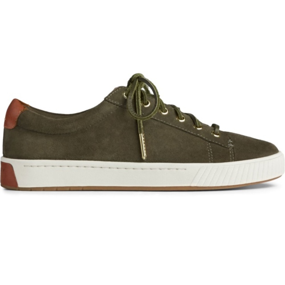 Sperry Anchor Plushwave Suede Sneaker, Dark Green, SIZE: 7